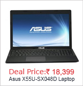 Asus X55U-SX048D Laptop (APU E2 Dual Core/2GB/500GB/DOS)