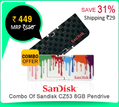 Combo Of Sandisk CZ53 8GB Pendrive (Black & White) at Rs.449