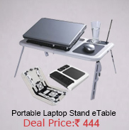 Portable Laptop Stand Foldable eTable With 2 USB Cooling Fans Notebook
