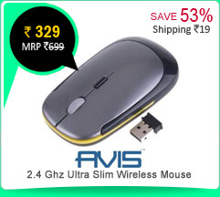 AVIS 2.4 Ghz Ultra Slim Cordless Wireless Mouse With Nano USB Rs. 329
