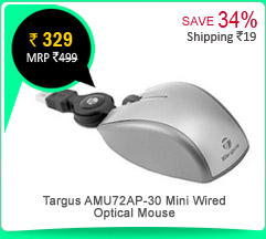 Targus AMU72AP-30 Mini Wired Optical Mouse Rs. 329