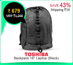 Toshiba Backpack BP-AVON For 16 inch Laptop (Black) Rs. 679