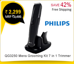 Philips QG3250 Mens Grooming Kit 7 in 1 Trimmer (Black) Rs. 2,299