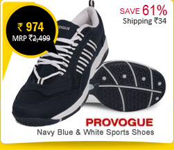 Provogue Navy Blue & White Sports Shoes Rs. 974