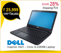 Dell Inspiron 3421 - Core i3-2365M / 4GB RAM / 500GB HDD Rs. 25,999