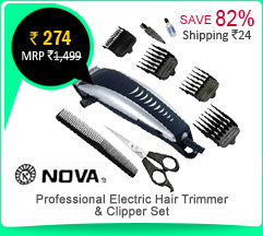 Nova Professional Electric Hair Trimmer  & Clipper Set Rs. 274