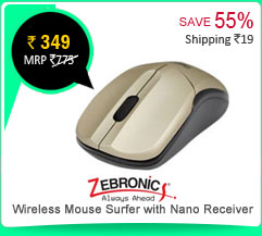 Zebronics Wireless Mouse Surfer With Nano Receiver