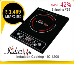 Indicook Induction Cooktop - IC 1200 with SS Bartan Rs. 1469