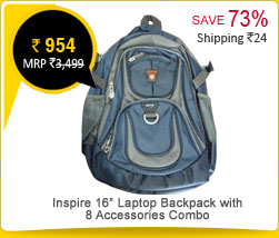 Inspire 16” Laptop Backpack With 8 Accessories Combo Rs. 954