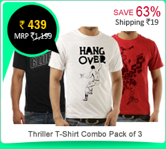 Thriller T-Shirt Combo Pack of 3 Rs. 439