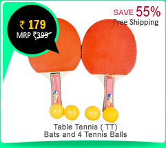 Table Tennis ( TT) Bats and 4 Tennis Balls  Rs. 179