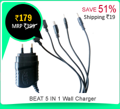 EAT 5 IN 1 PREMIUM WALL CHARGER FOR SAMSUNG NOKIA SONY LG Rs. 179