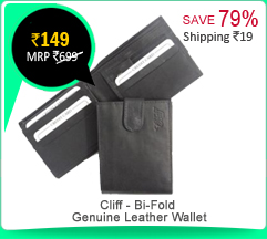 Cliff - Bi-Fold Genuine Leather Wallet Rs. 149