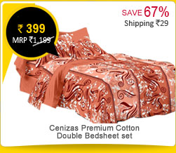 Cenizas Premium Cotton Double Bedsheet set