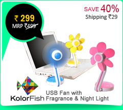 Kolorfish USB Fan With Fragrance & Night Light