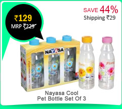 Nayasa Cool Camay Printed Pet Bottle Set Of 3