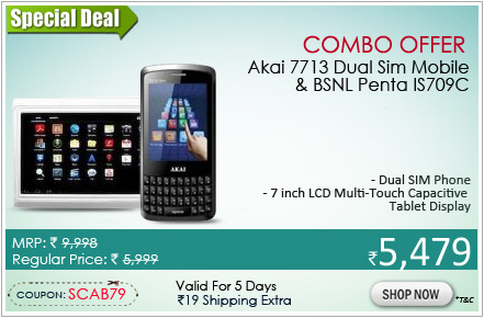 Akai 7713 Dual Sim Mobile & BSNL Penta IS709C Combo