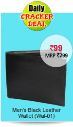 Men's Black Leather Wallet- Wal-01 Rs. 99