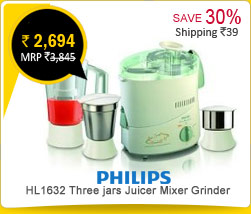 Philips HL1632 Three jars Juicer Mixer Grinder Rs. 2,694