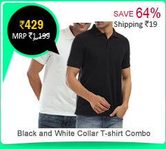 Black and White Collar T-shirt Combo