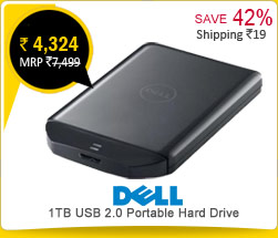 Dell 1TB USB 2.0  Portable External Hard Drive Disk HDD Rs. 4,324