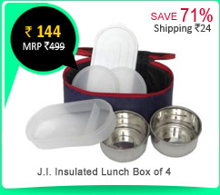 J.I. Insulated Lunch Box of 4  Rs. 144