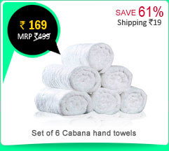 Set of 6 Cabana hand towel