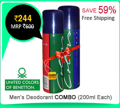 Combo of United Colors of Benetton Men's Deodorant (200ml each)  Rs. 244