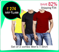 Set of 3 combo Men's T-Shirt Rs. 274