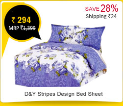 D&Y  Stripes Design Bed Sheet Rs. 294