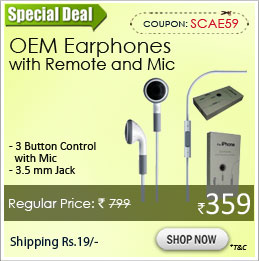 OEM Earphones similar to Apple Earphones with Remote and Mic