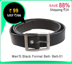 Men'S Black Formal Belt- Belt-01 Rs. 184