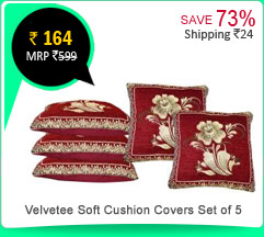 Velvetee Soft Cushion Covers Set of 5 Rs. 164