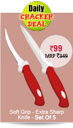 Soft Grip - Extra Sharp Knife - Set Of 5 Rs. 99