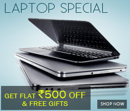 Special Freebies on Laptop Get flat Rs. 500 off & Free Gifts on your laptop