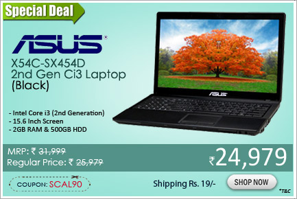 Asus X54C-SX454D 2nd Gen Ci3 Laptop - Black