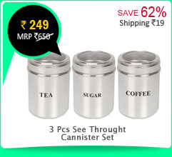 3 Pcs See Throught Cannister Set.