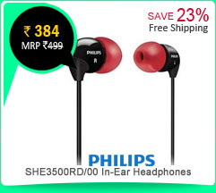 Philips SHE3500RD/00 In-Ear Headphones Rs. 384