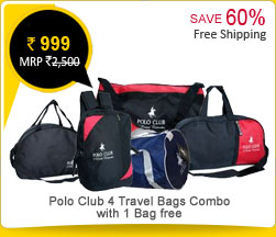 Polo Club 4 Travel Bags Combo with 1 Bag free Rs. 999