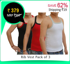 Rib Vest Pack of 3