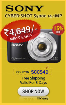 Sony Cyber-shot S5000 14.1MP just Rs. 4,649/-