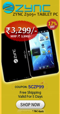 Zync Z909+ Tablet PC just Rs. 3299/-