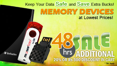48hrs sale on Memory Devices , additional 20% off