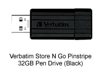 Verbatim Store N Go Pinstripe 32GB Pen Drive (Black)