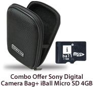 Combo Offer Sony Digital Camera Bag For All Cameras + iBall Micro SD 4GB