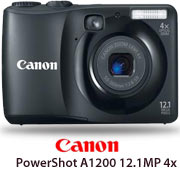 Canon PowerShot A1200 12.1MP 4x (Black)