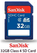 Sandisk 32GB Class 4 SD Card