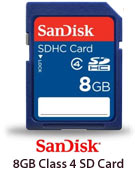 Sandisk 8GB Class 4 SD Card