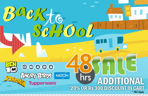48hrs Sale on Kids School Products: get Special additional 20% off discount