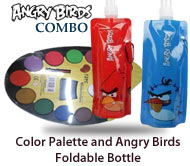 Combo of Color Palette and Angry Birds Foldable Bottle